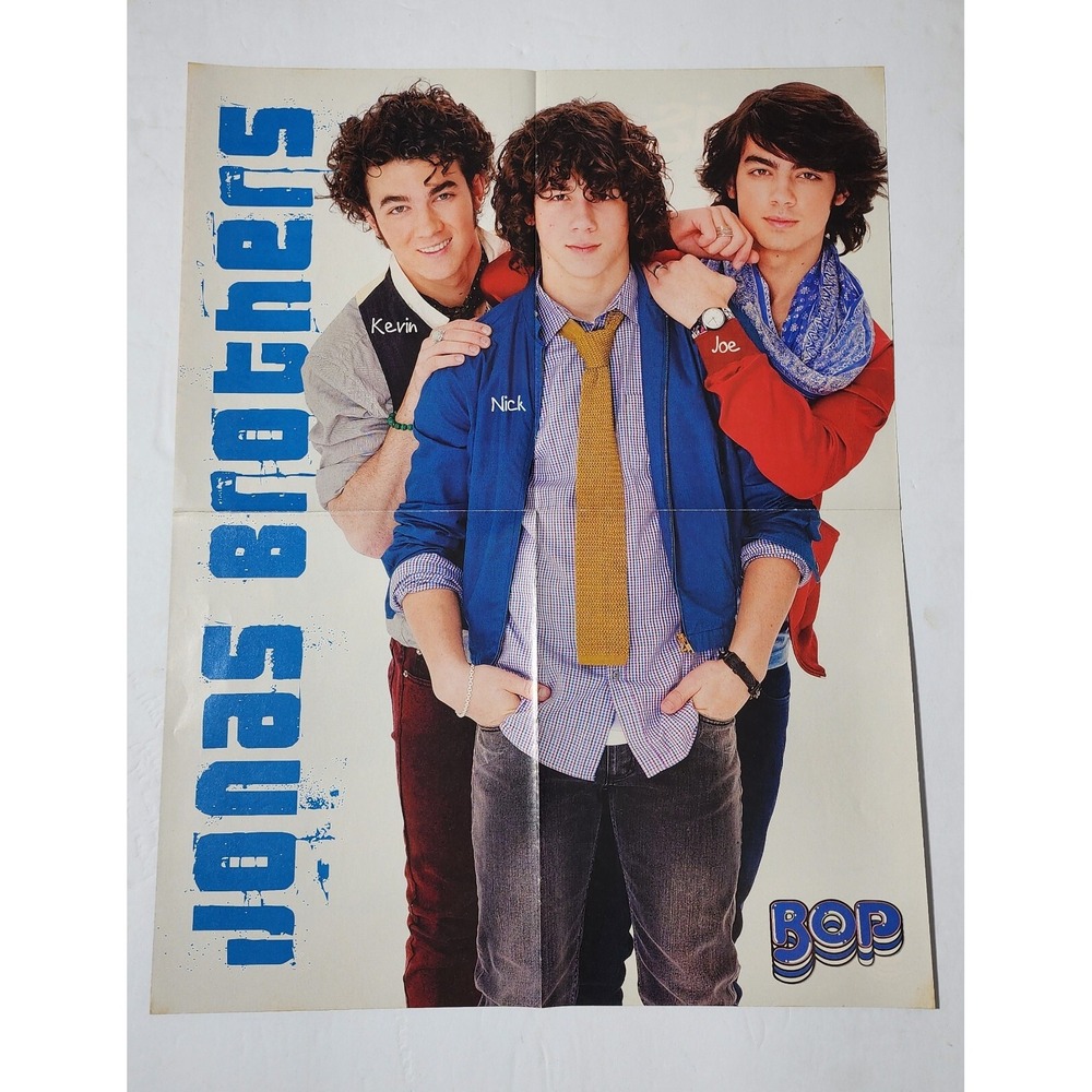 Jonas Brothers Chris Brown Double-Sided Vintage 20x16 Poster Clipping BOP Mag